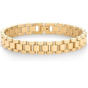 14K Gold Plated Stainless Steel Waterproof Watch Strap Chain Gold Bracelet